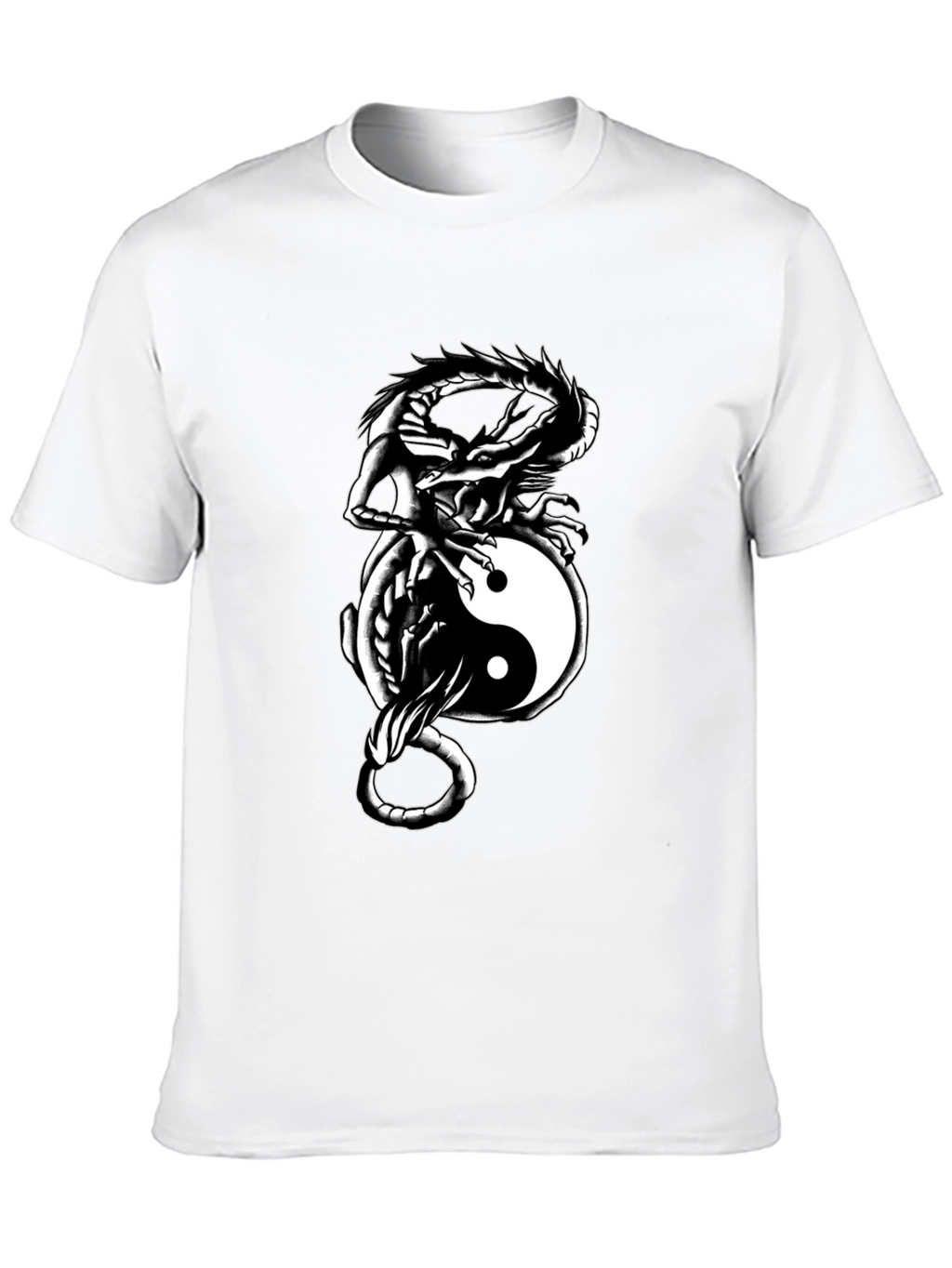 Yin Yang Dragon Graphic Tee - Black
