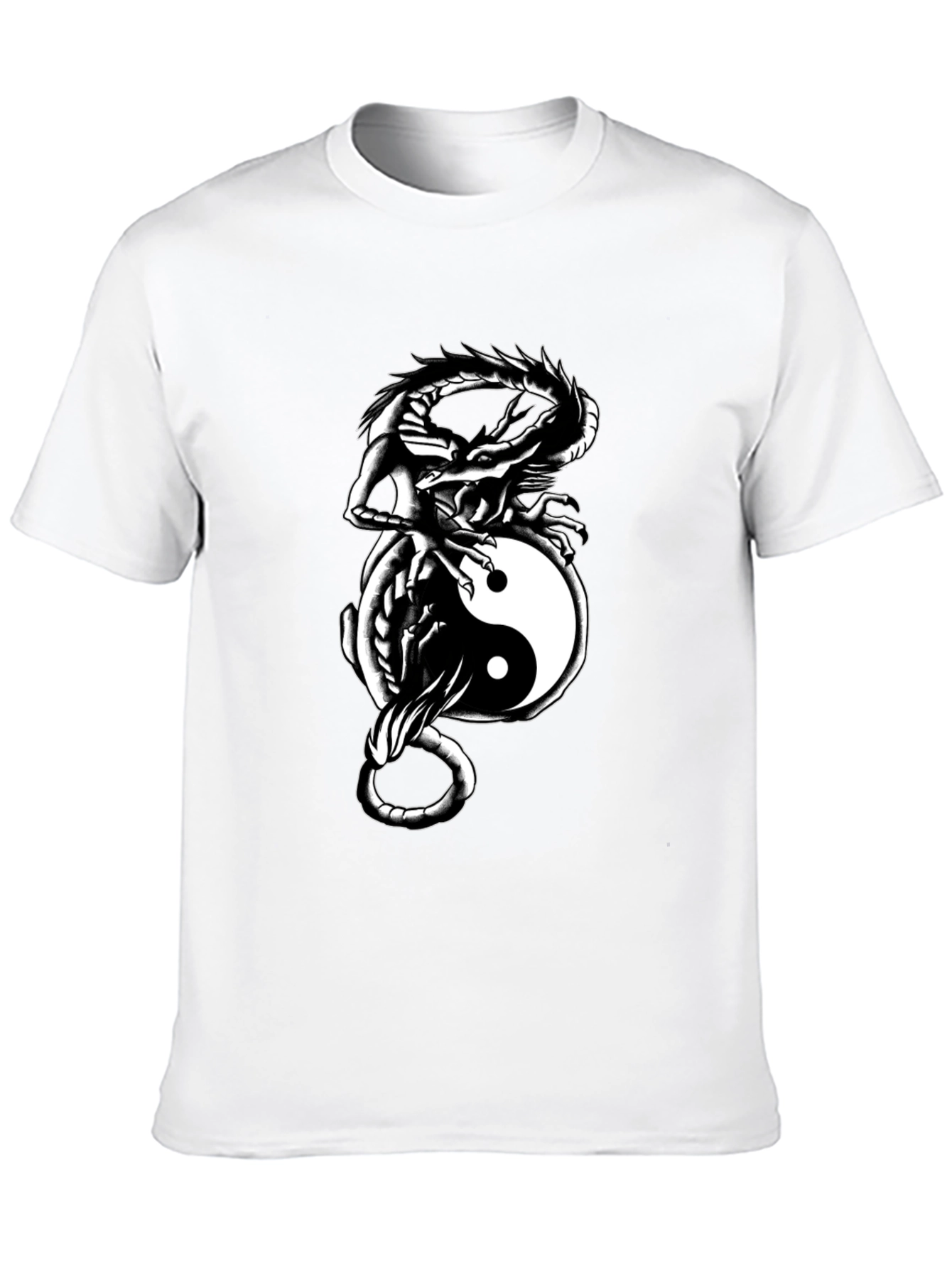 Yin Yang Dragon Graphic Tee - Black