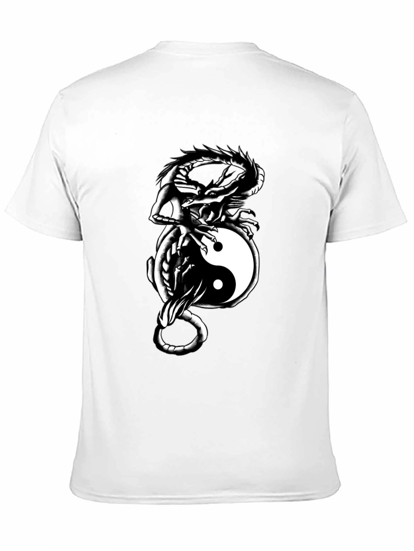 Yin Yang Dragon Graphic Tee - Black