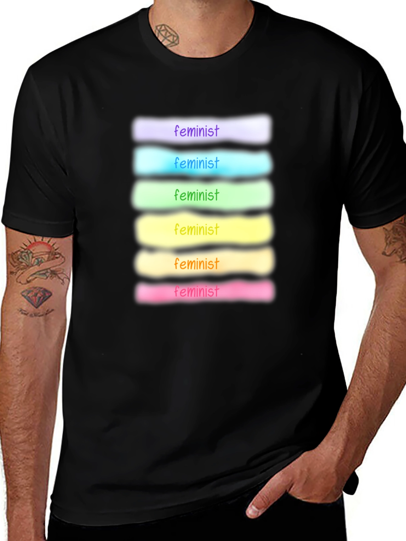 Feminist Rainbow T-Shirt - Soft Cotton Blend