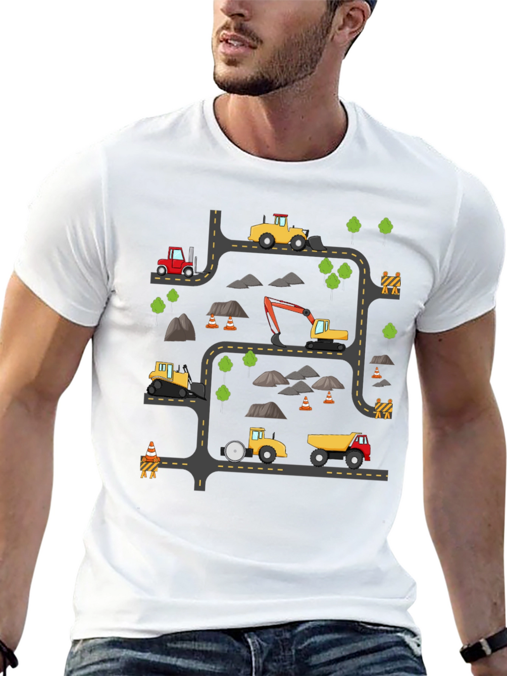 Construction Vehicle Graphic T-Shirt