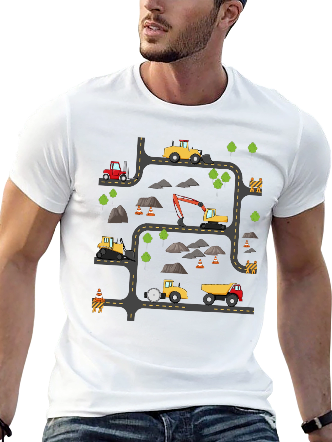 Construction Vehicle Graphic T-Shirt