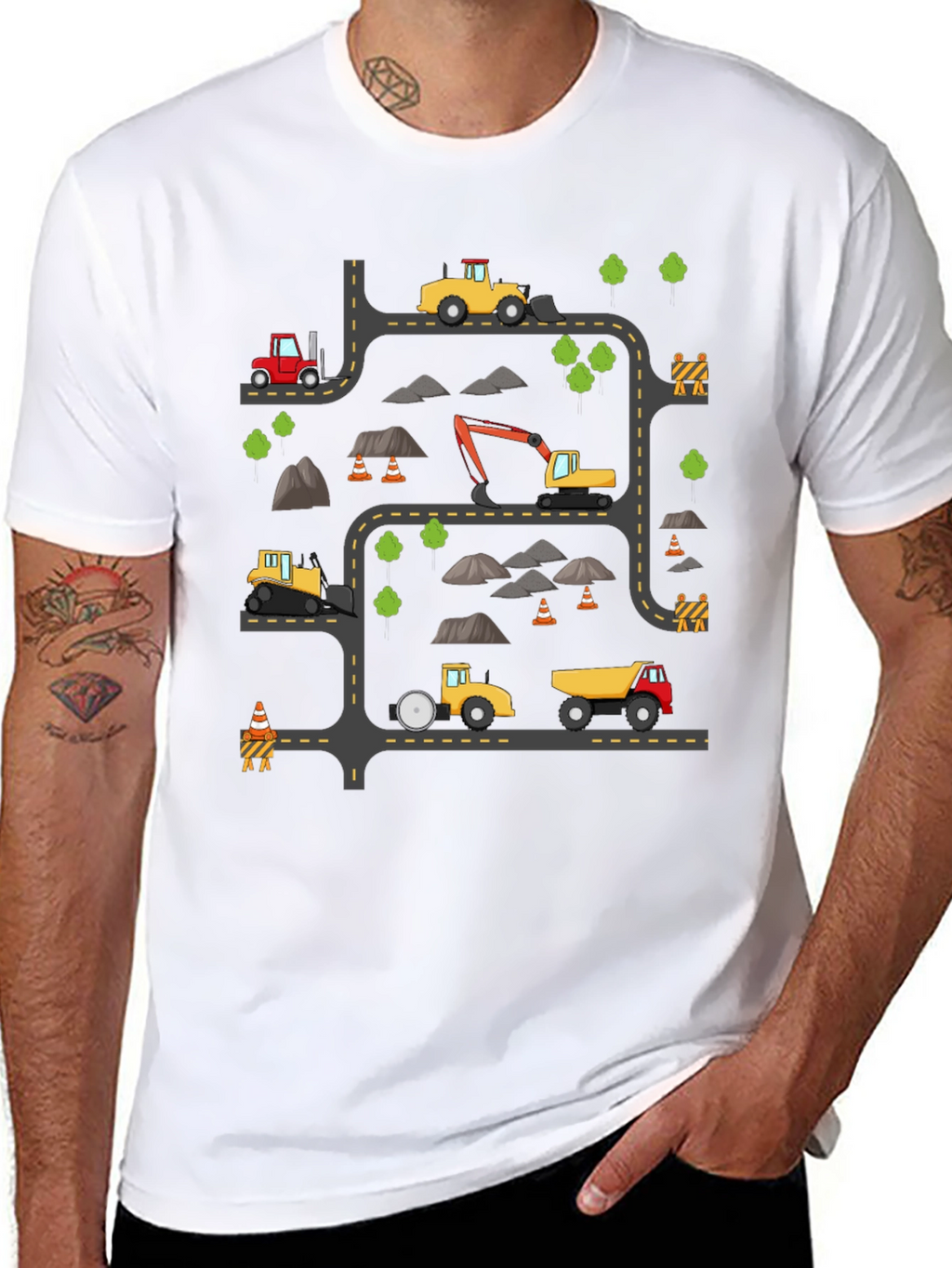 Construction Vehicle Graphic T-Shirt