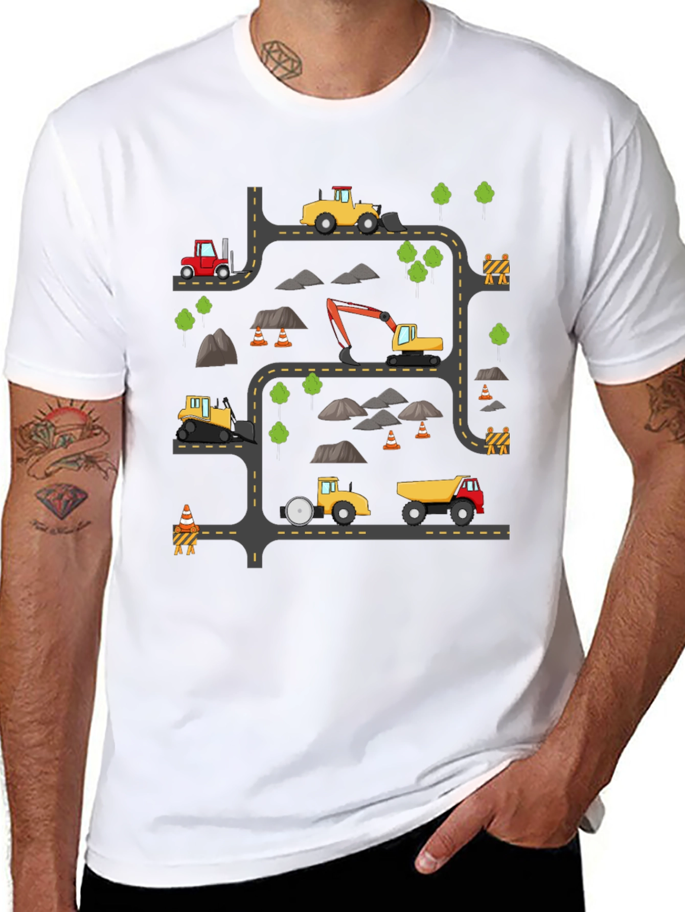 Construction Vehicle Graphic T-Shirt
