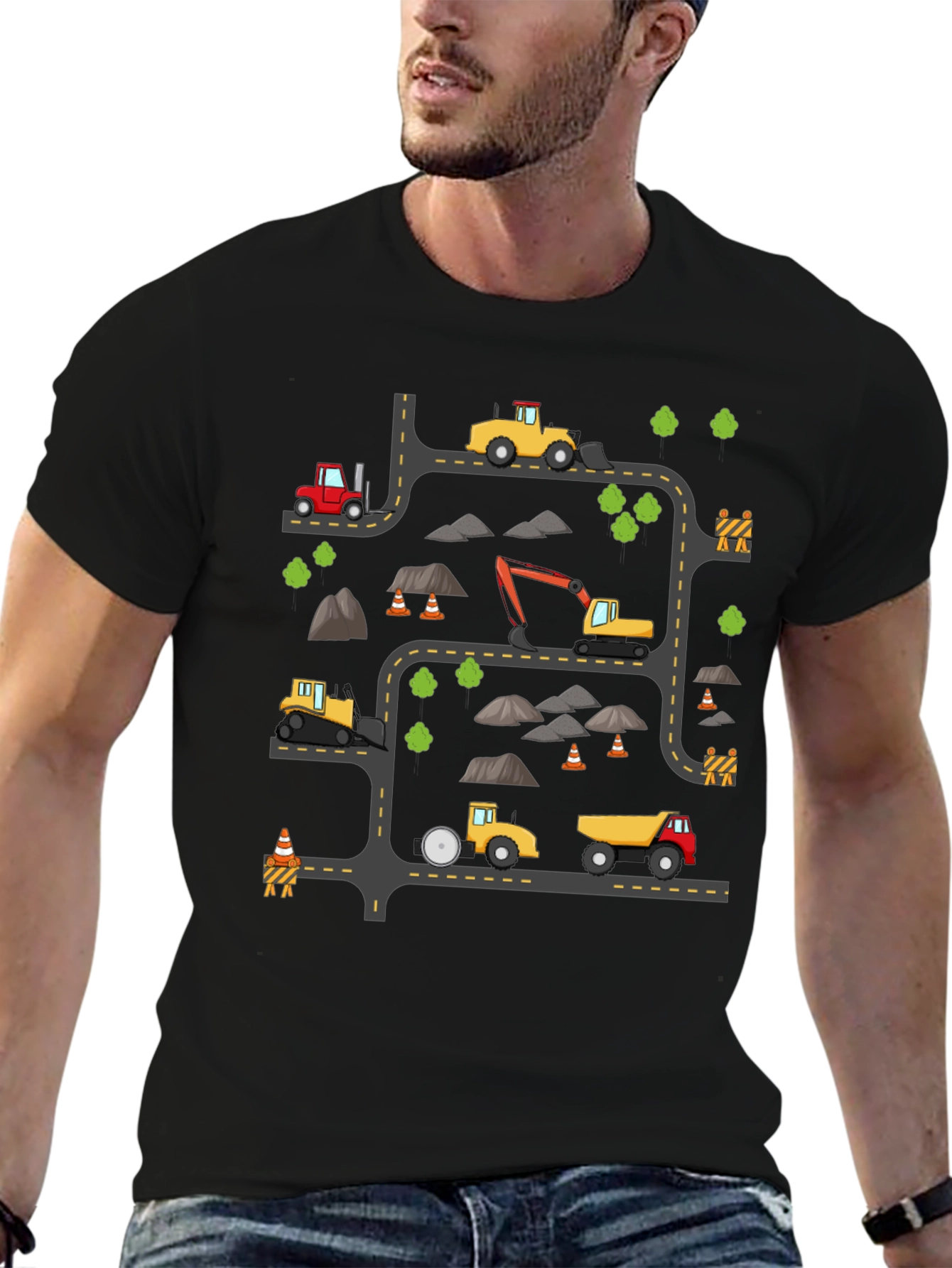 Construction Vehicle Graphic T-Shirt