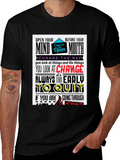 Motivational Graphic Print T-Shirt - Open Mind Positive Vibes