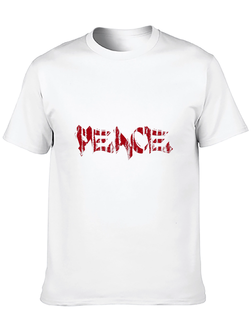 Black Graphic Tee - Red PEACE Print