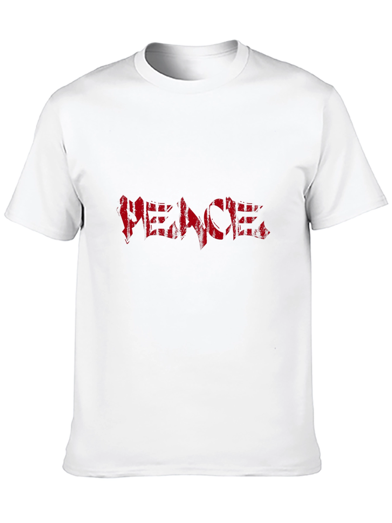 Black Graphic Tee - Red PEACE Print
