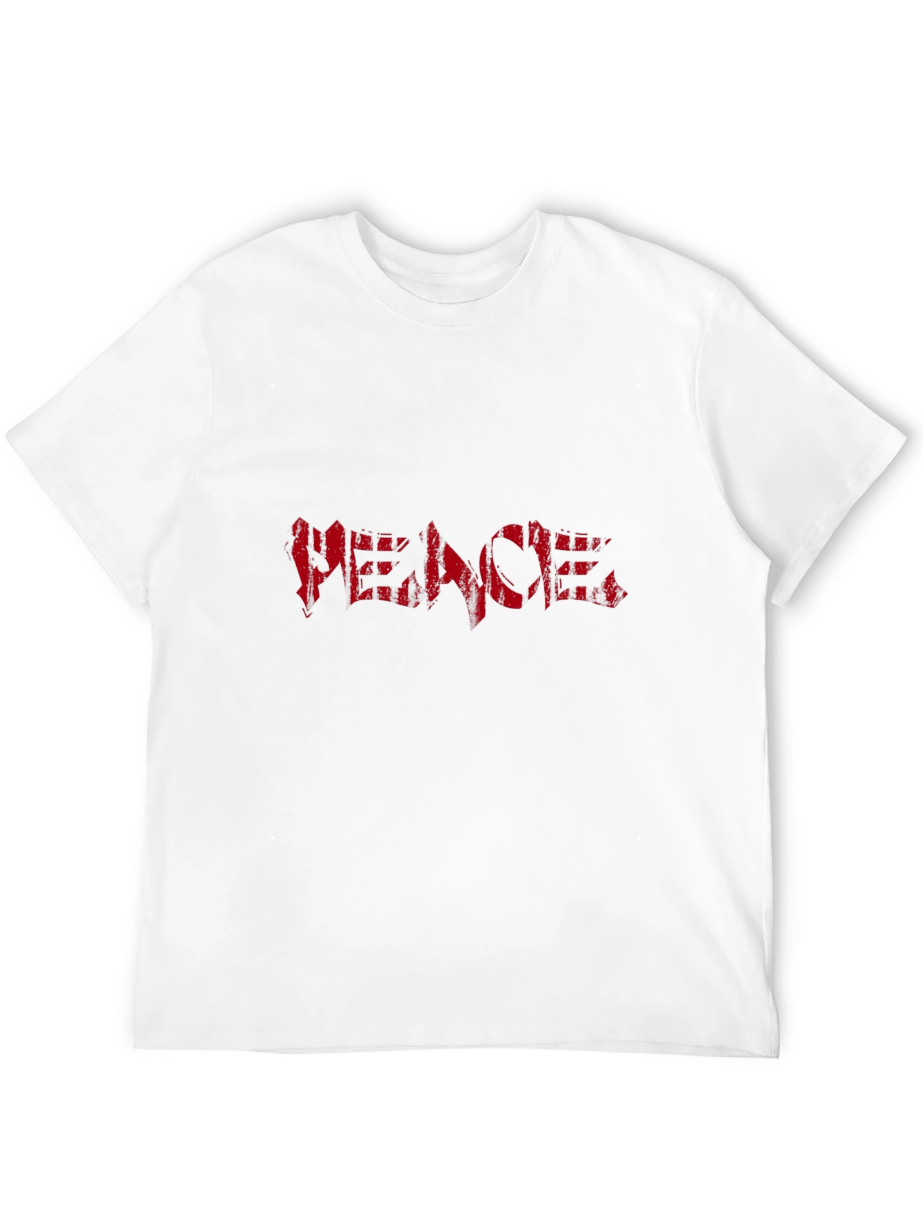 Black Graphic Tee - Red PEACE Print