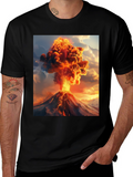 Volcano Eruption Graphic Tee - Black