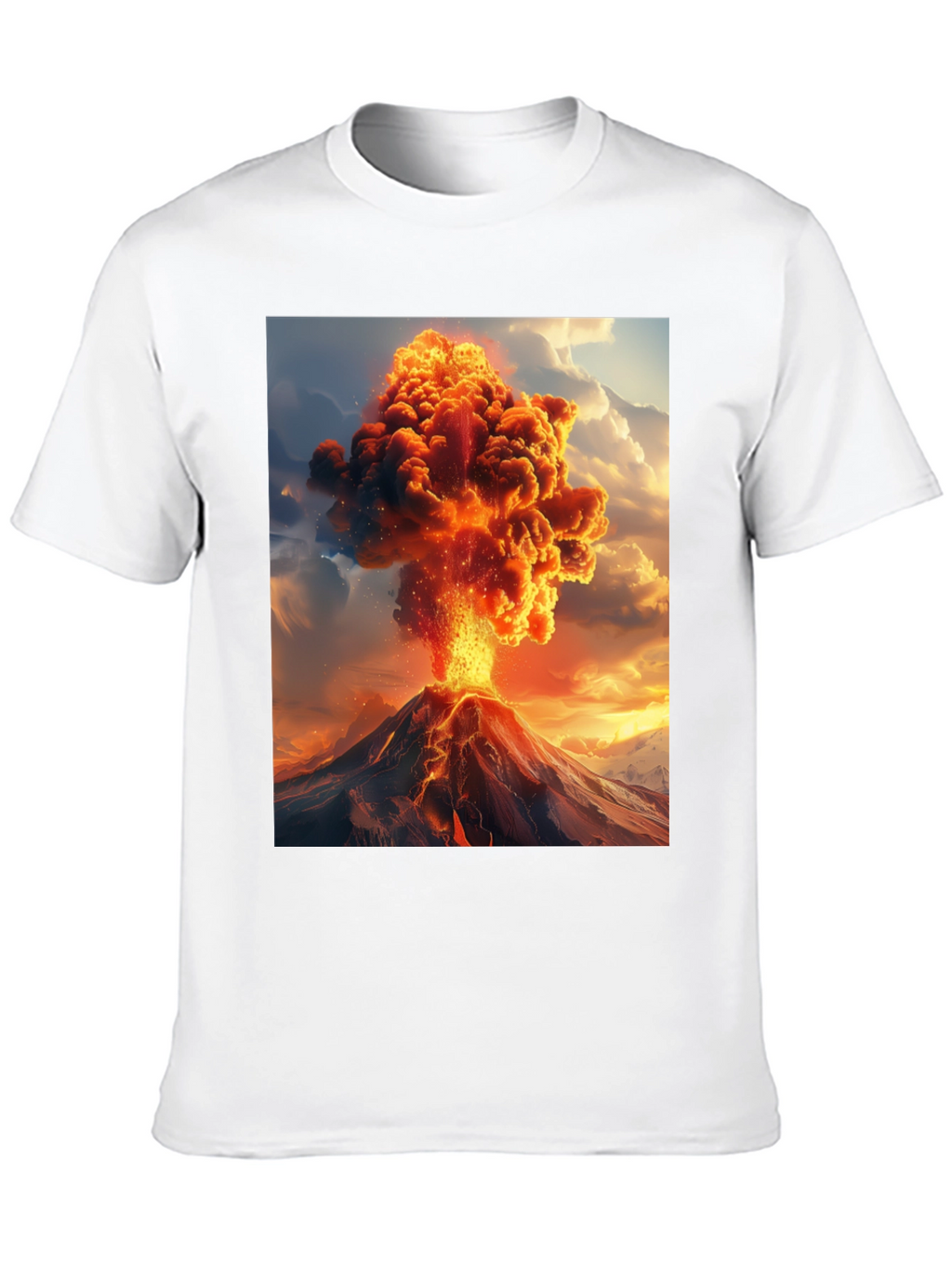 Volcano Eruption Graphic Tee - Black