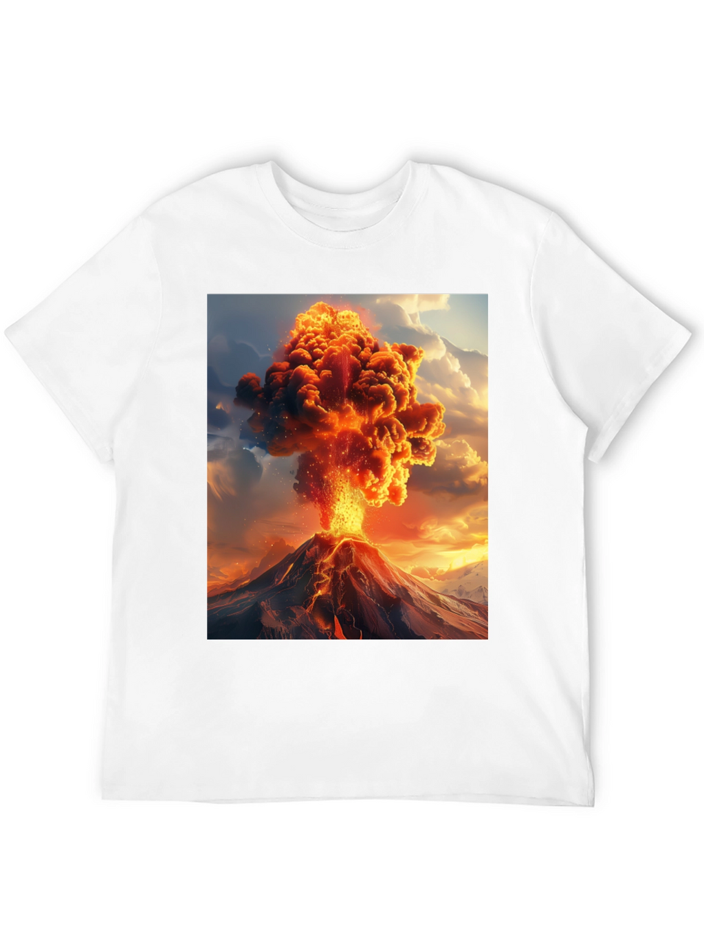 Volcano Eruption Graphic Tee - Black