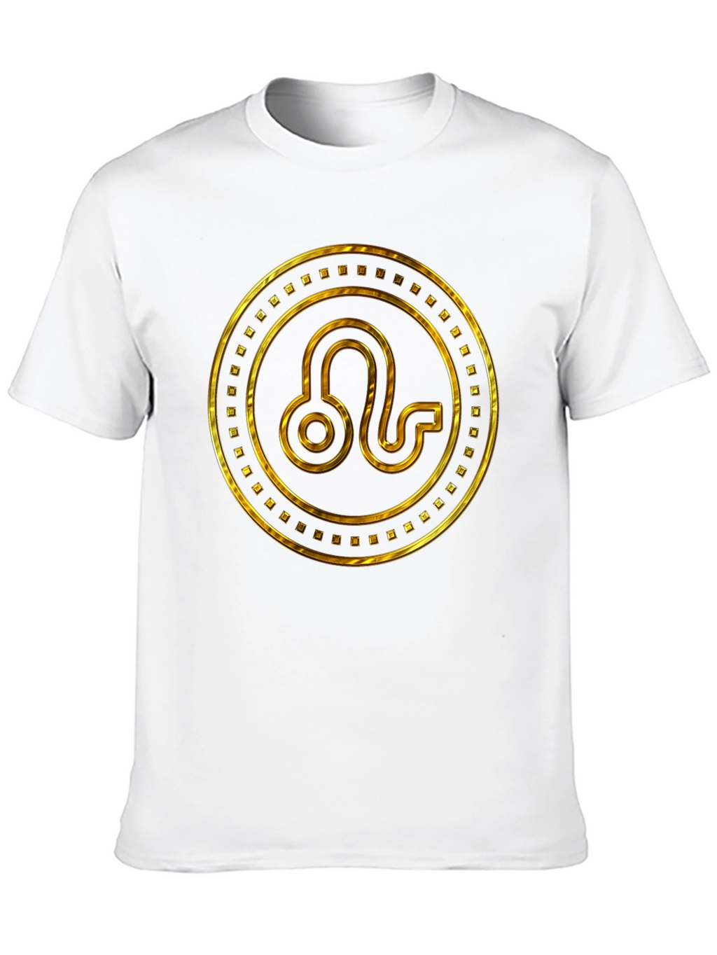 Gold Leo Zodiac Sign Black T-Shirt