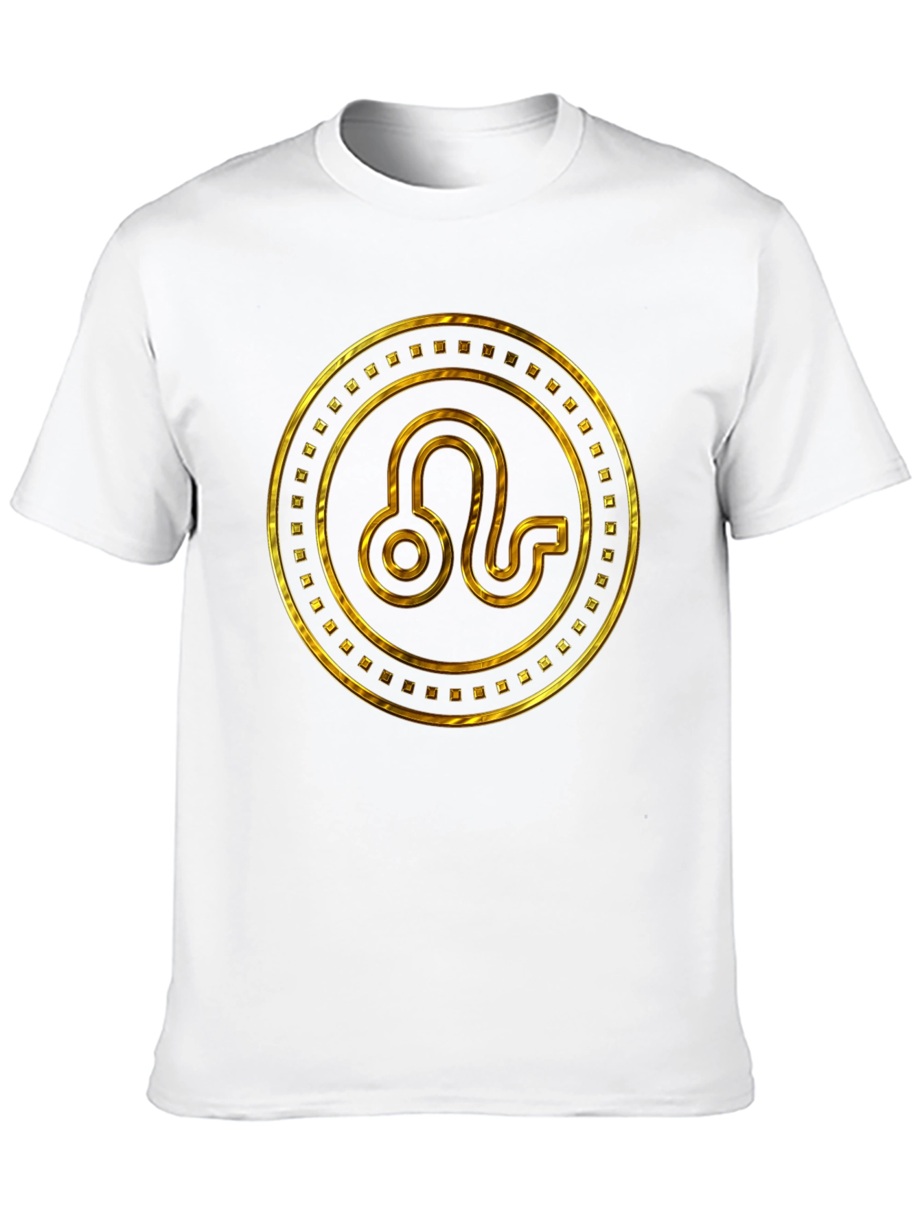 Gold Leo Zodiac Sign Black T-Shirt