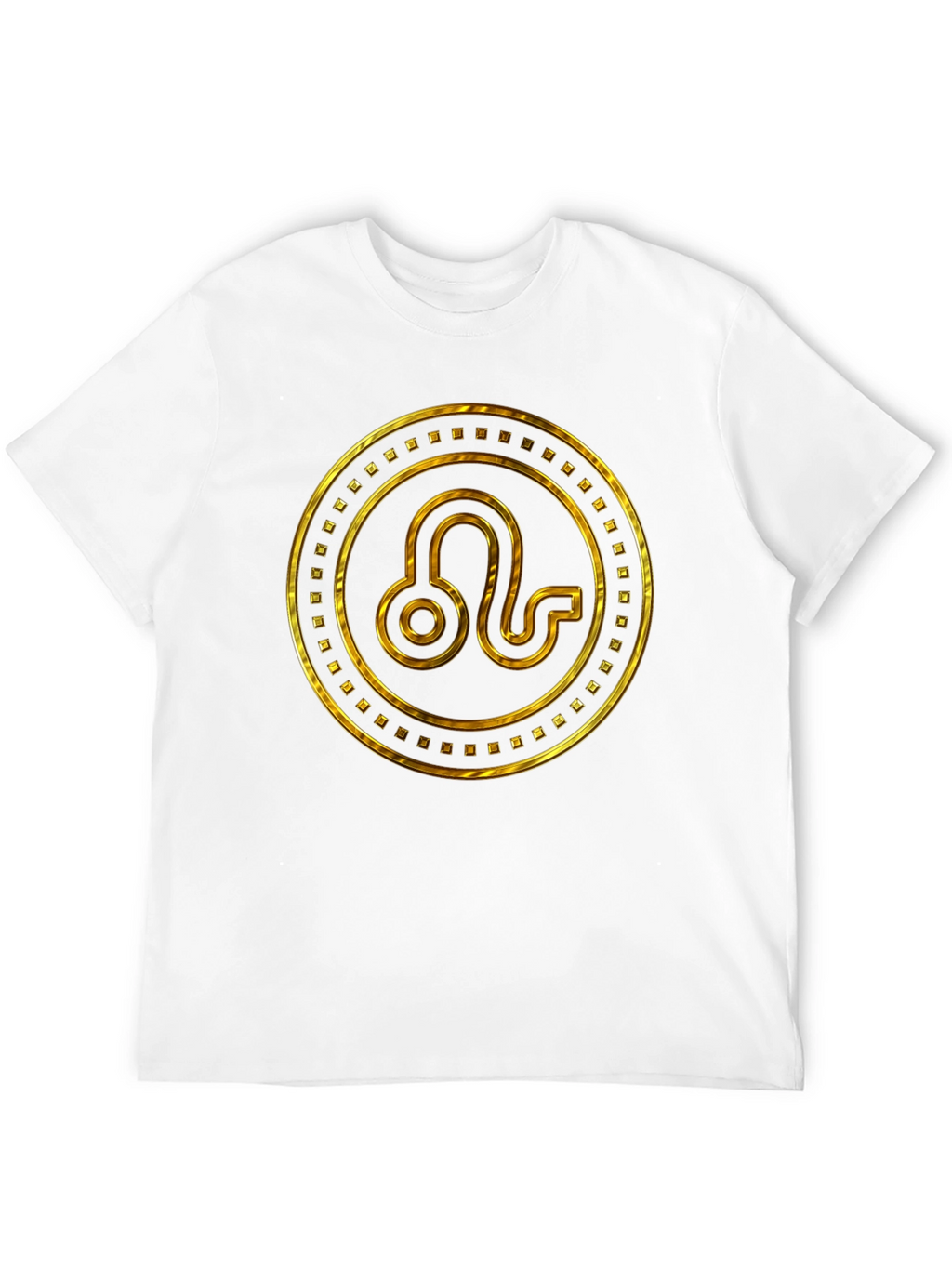 Gold Leo Zodiac Sign Black T-Shirt