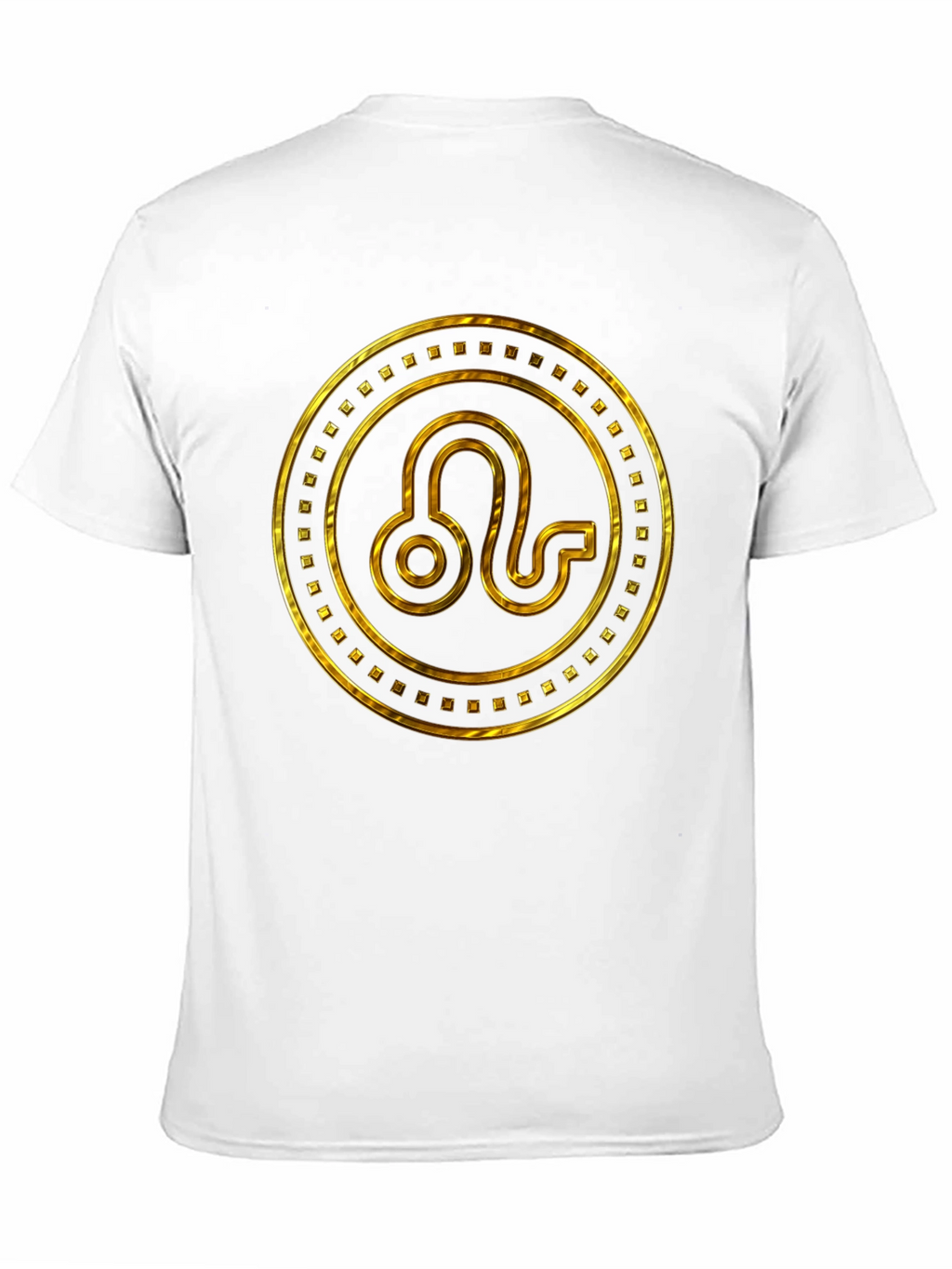 Gold Leo Zodiac Sign Black T-Shirt