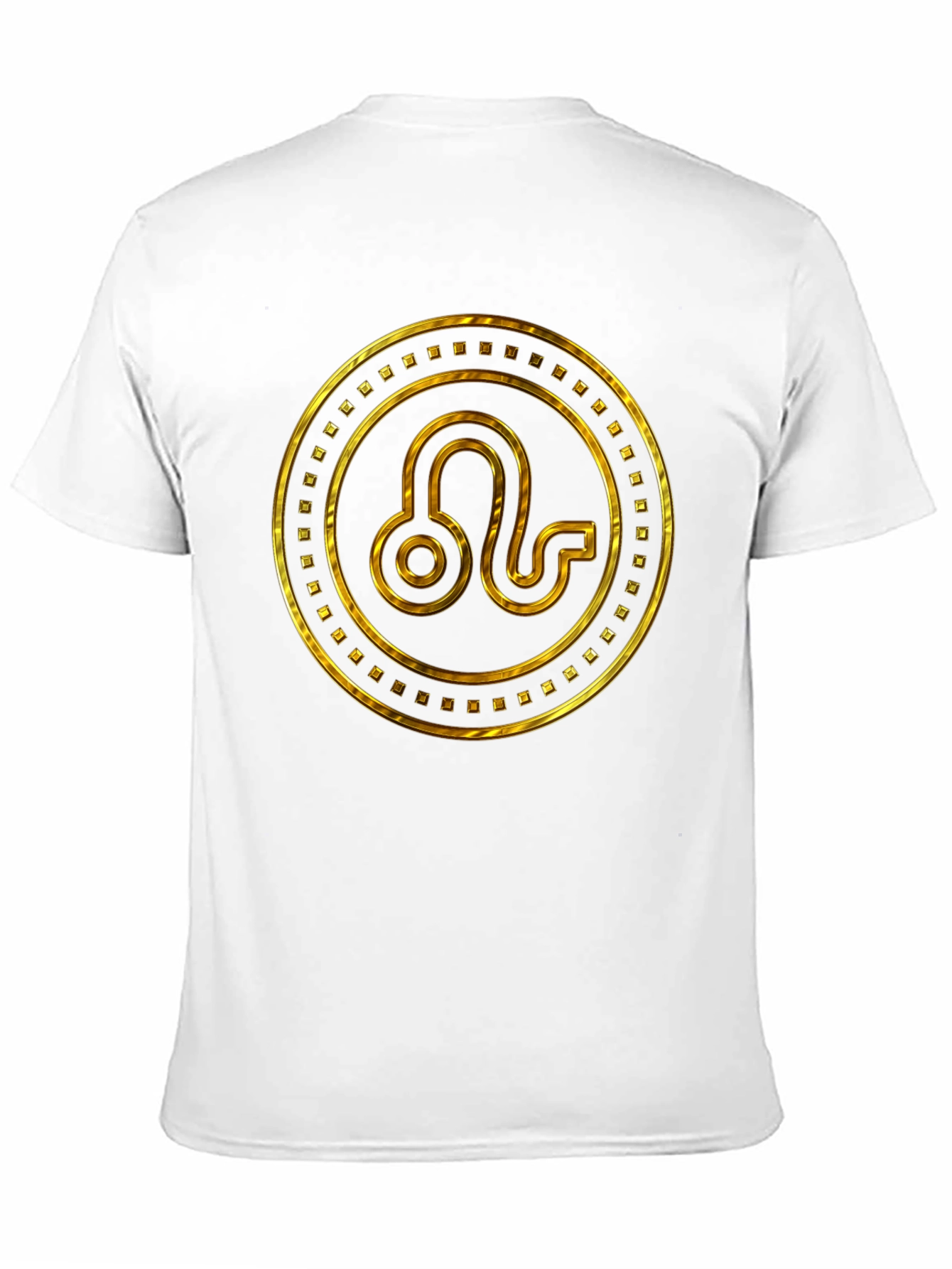 Gold Leo Zodiac Sign Black T-Shirt