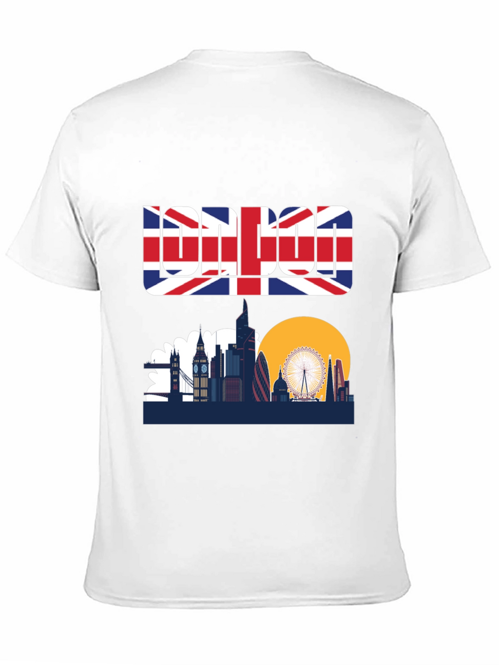 London Skyline Graphic Tee - UK Flag Design