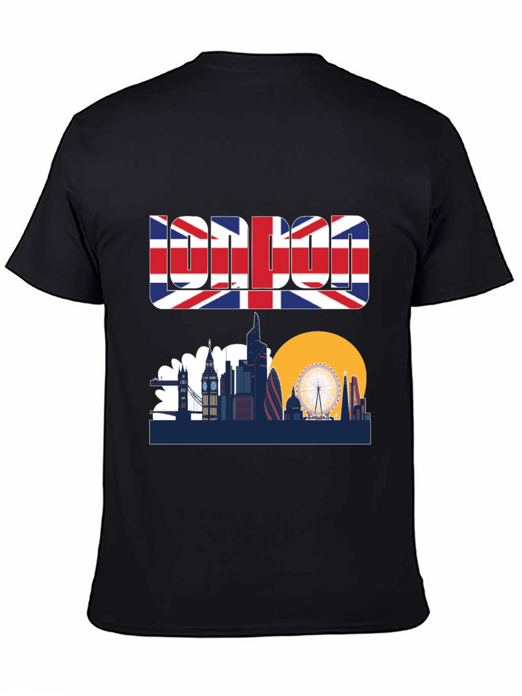 London Skyline Graphic Tee - UK Flag Design