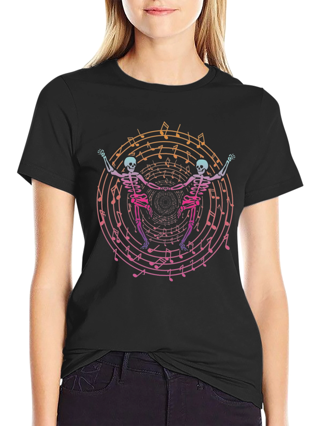 Dancing Skeletons Music T-Shirt - Unique Graphic Tee
