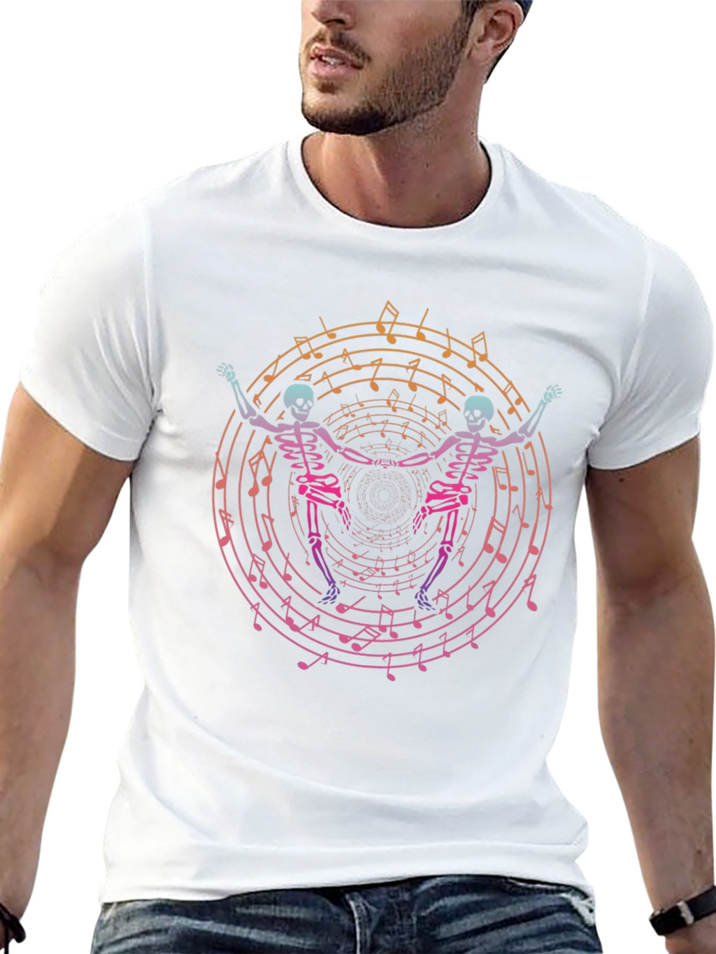 Dancing Skeletons Music T-Shirt - Unique Graphic Tee