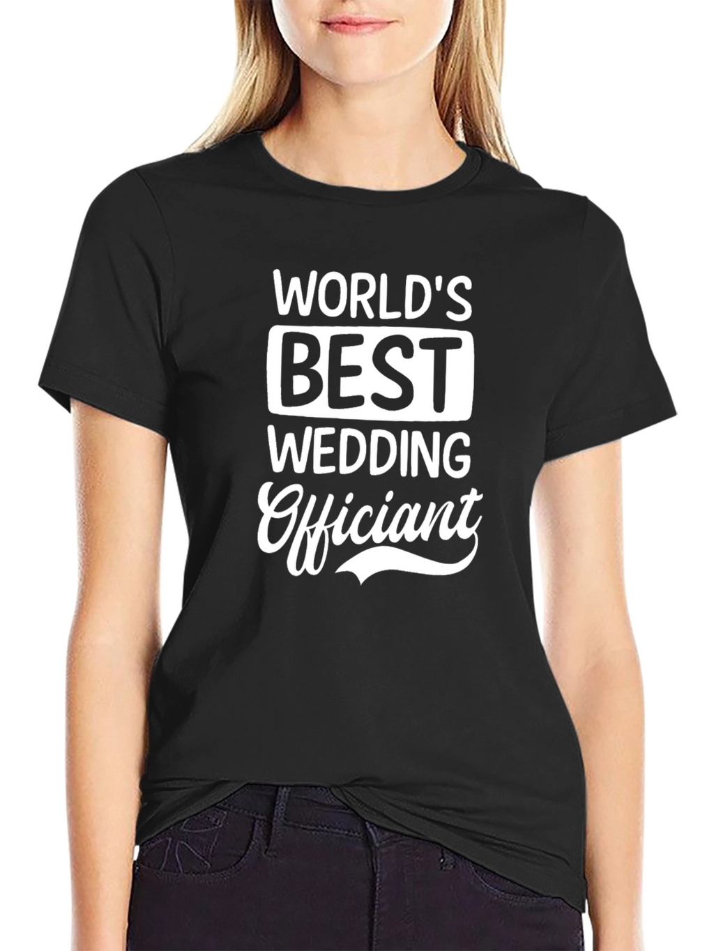 Worlds Best Wedding Officiant Black T-Shirt