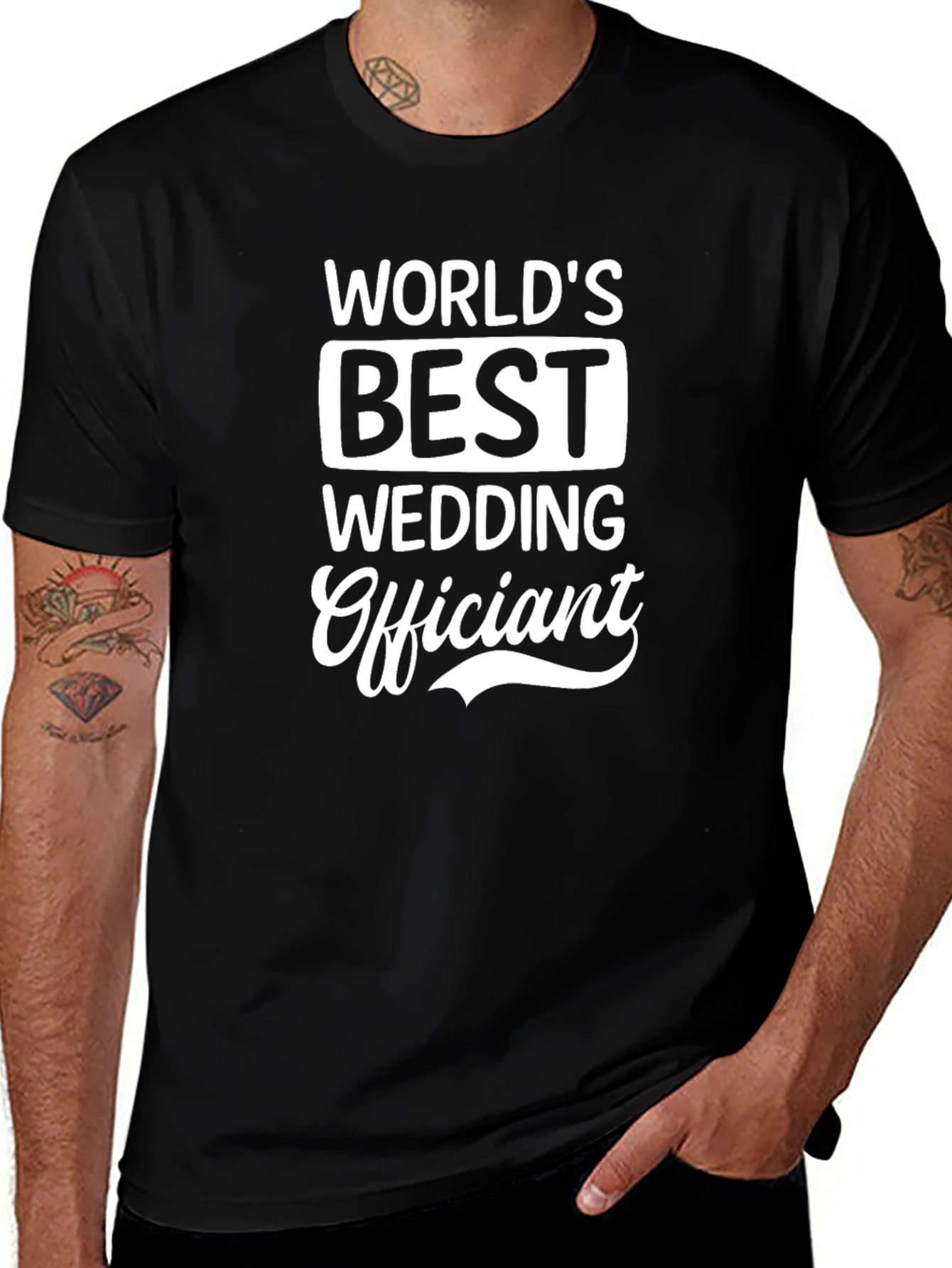Worlds Best Wedding Officiant Black T-Shirt