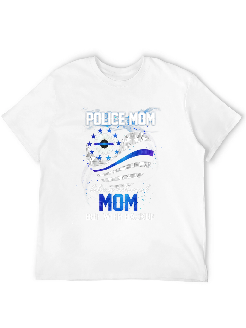 Police Mom Shirt - Thin Blue Line Heart Tee