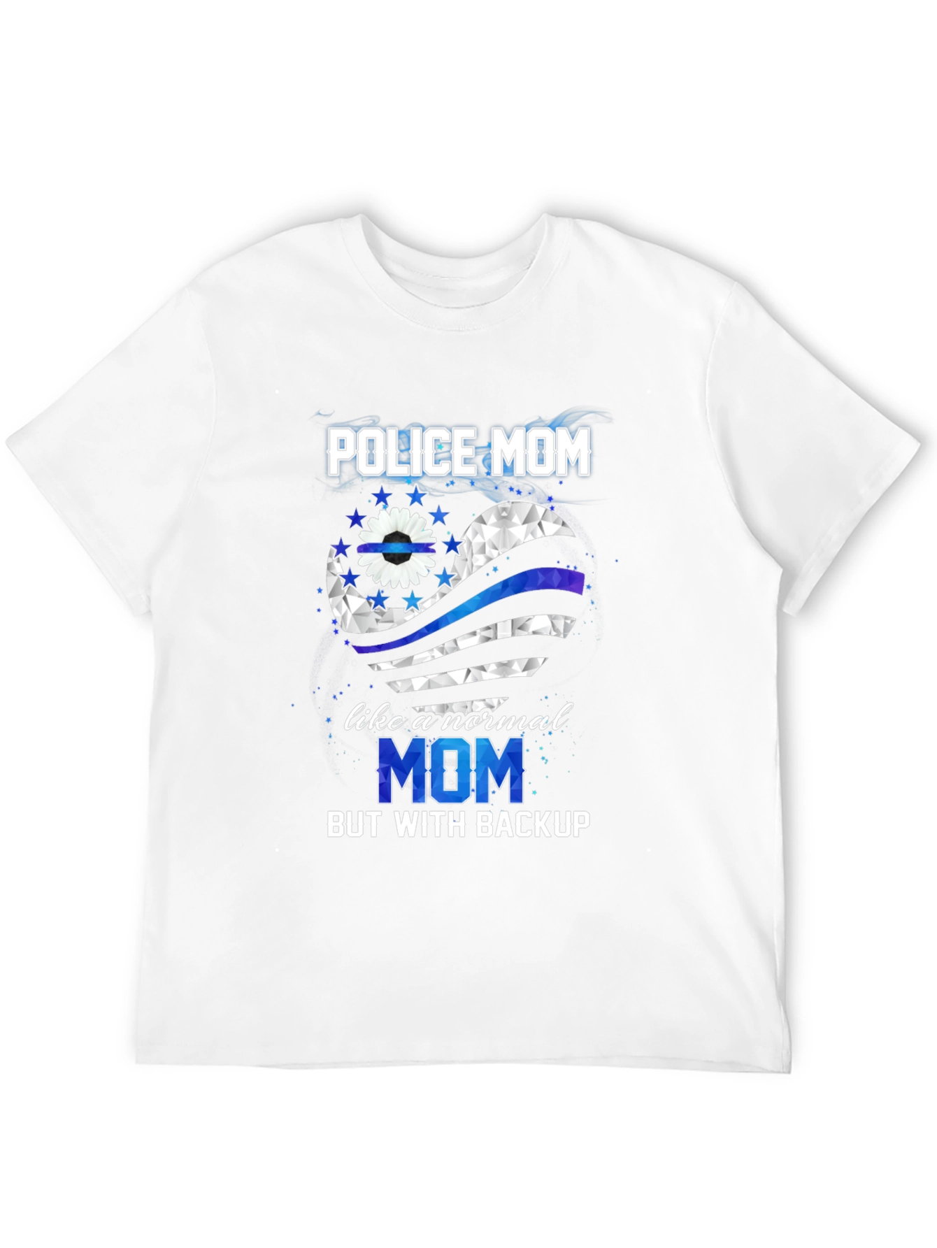 Police Mom Shirt - Thin Blue Line Heart Tee