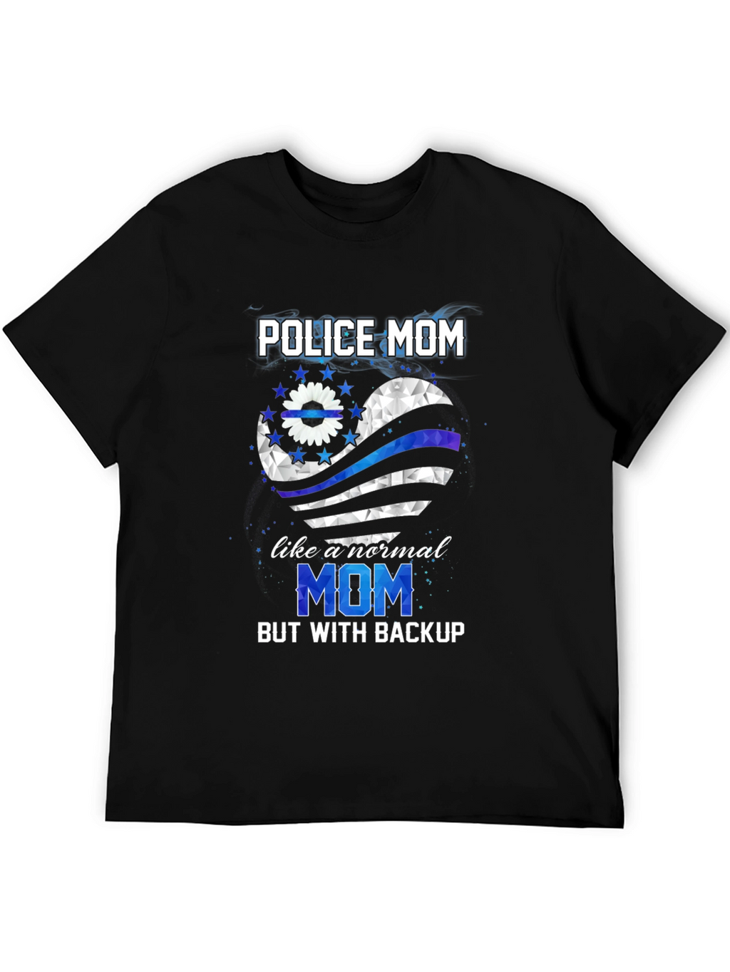 Police Mom Shirt - Thin Blue Line Heart Tee