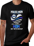 Police Mom Shirt - Thin Blue Line Heart Tee