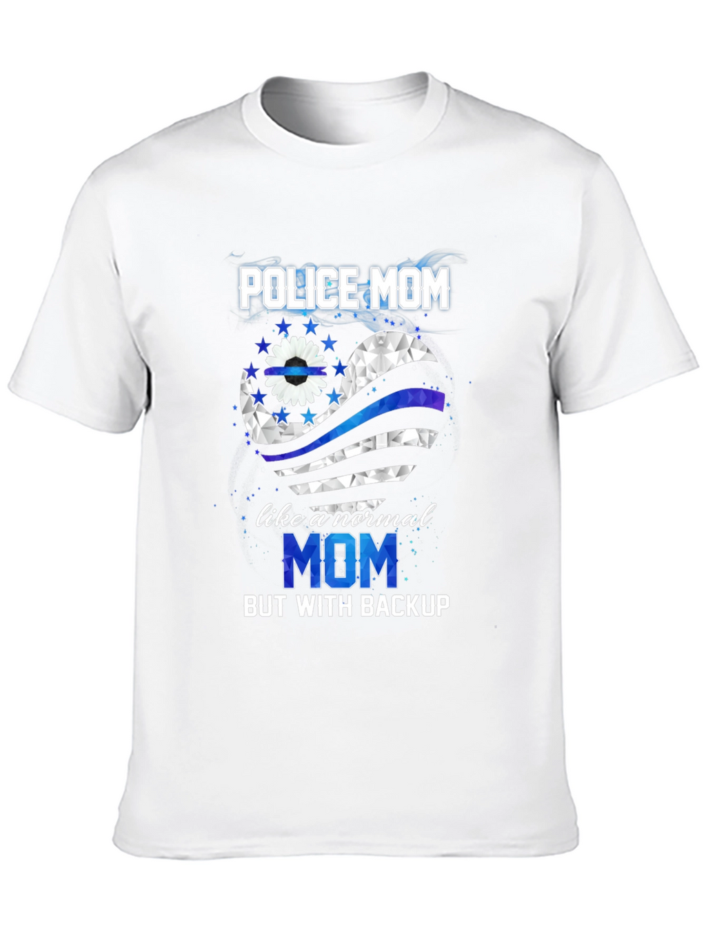 Police Mom Shirt - Thin Blue Line Heart Tee