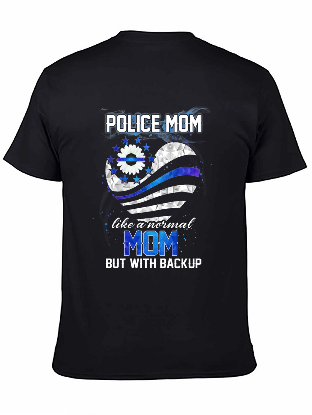Police Mom Shirt - Thin Blue Line Heart Tee