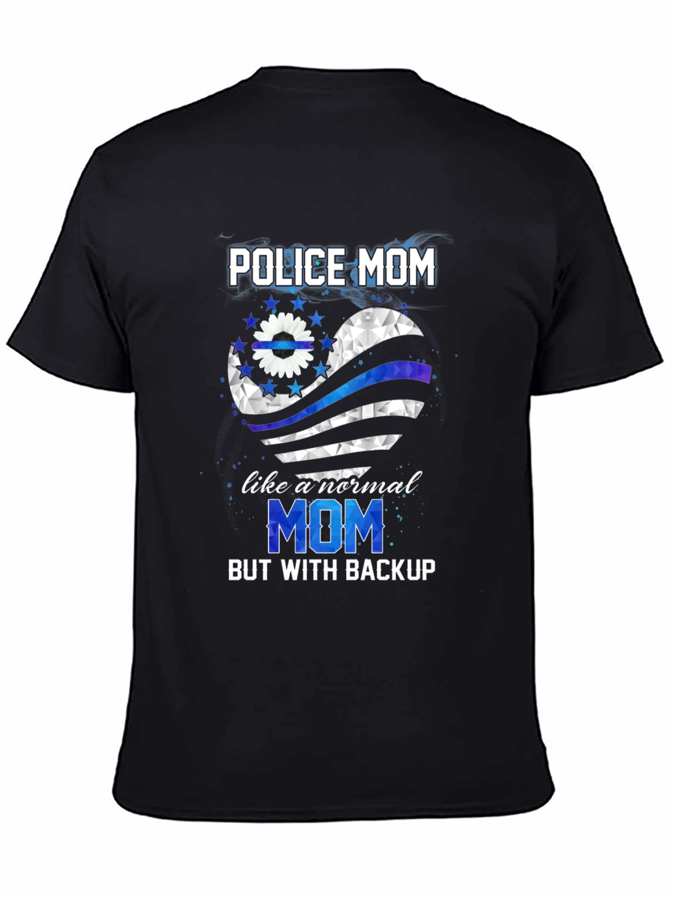 Police Mom Shirt - Thin Blue Line Heart Tee