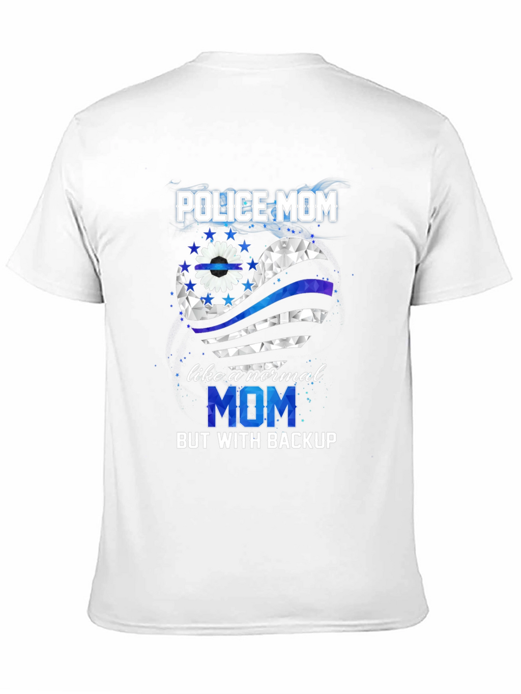 Police Mom Shirt - Thin Blue Line Heart Tee