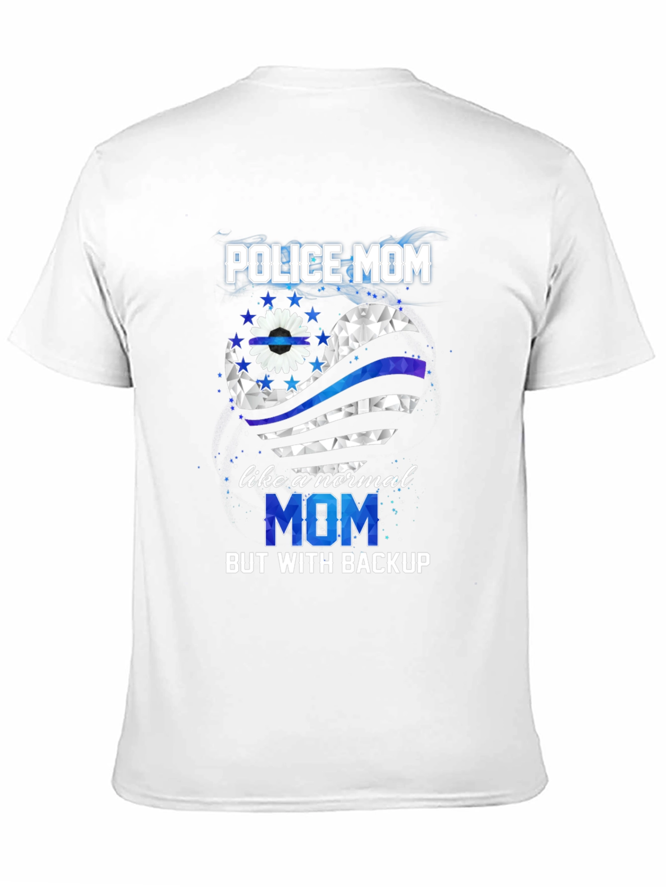 Police Mom Shirt - Thin Blue Line Heart Tee