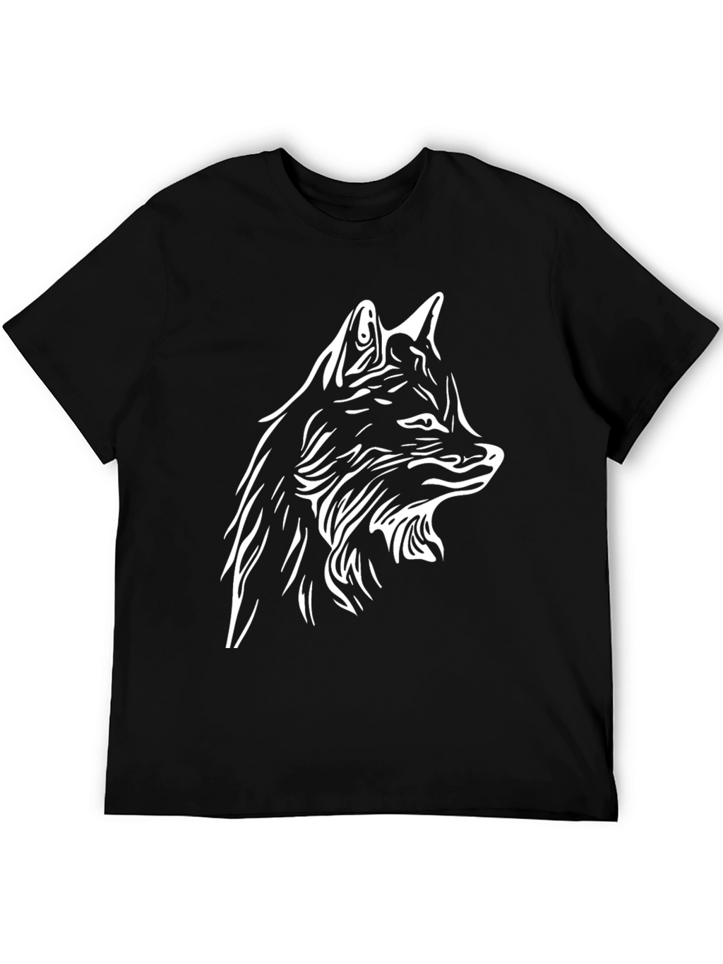 Wolf Graphic Black T-Shirt - Stylish Mens Tee