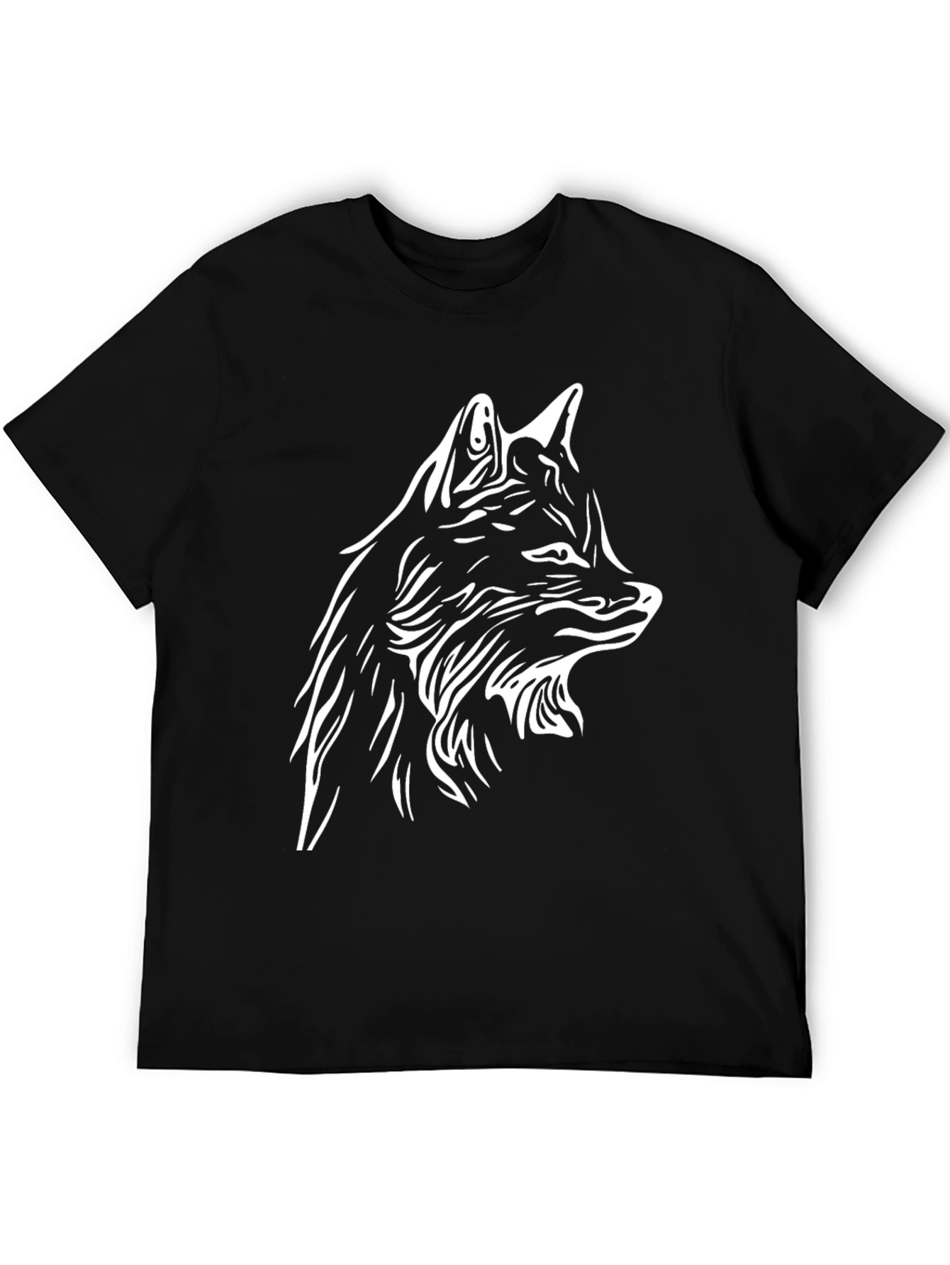 Wolf Graphic Black T-Shirt - Stylish Mens Tee