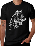 Wolf Graphic Black T-Shirt - Stylish Mens Tee