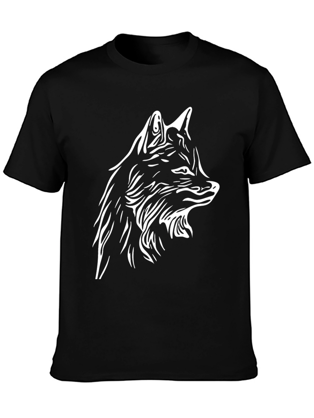 Wolf Graphic Black T-Shirt - Stylish Mens Tee