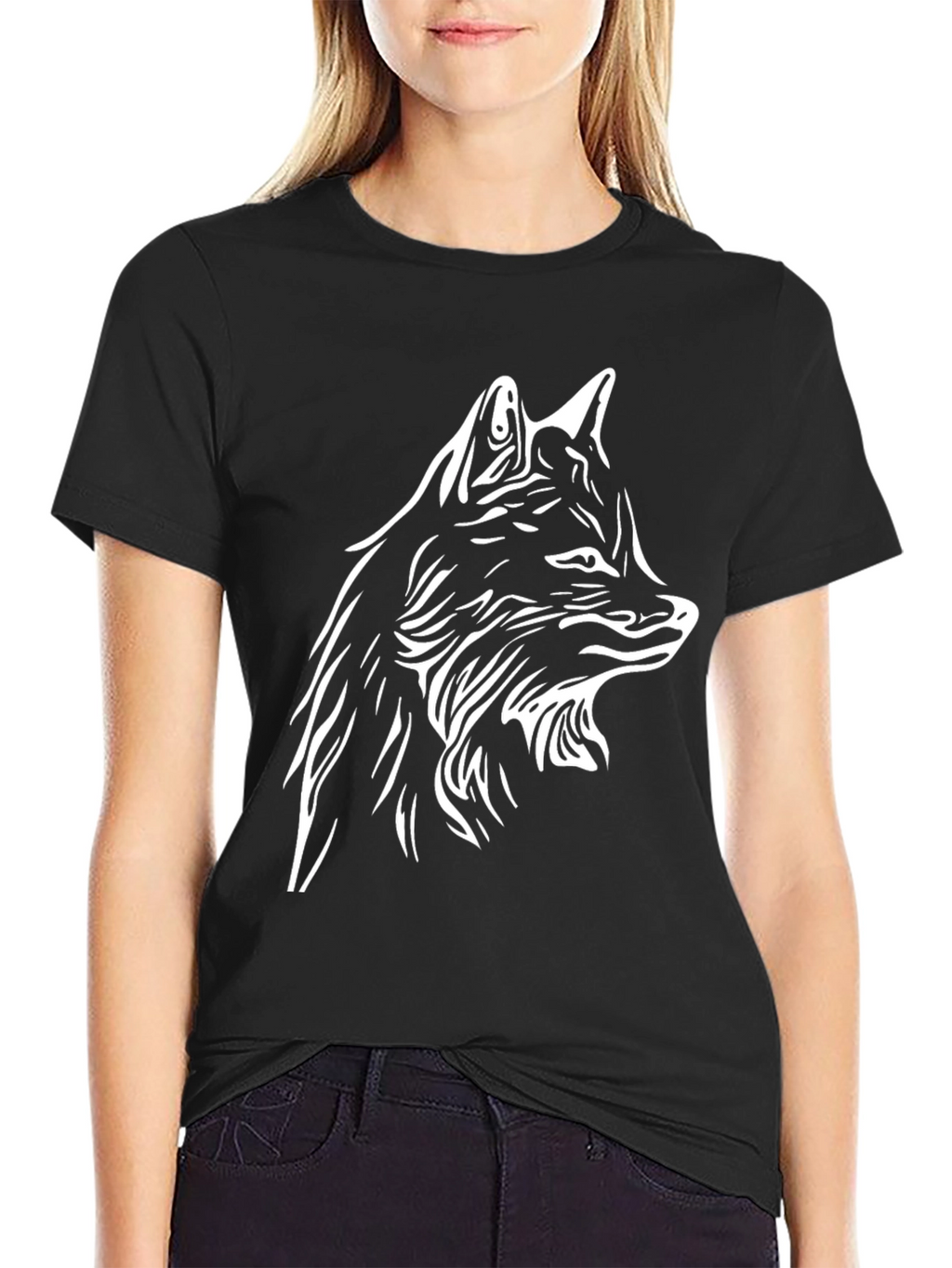 Wolf Graphic Black T-Shirt - Stylish Mens Tee