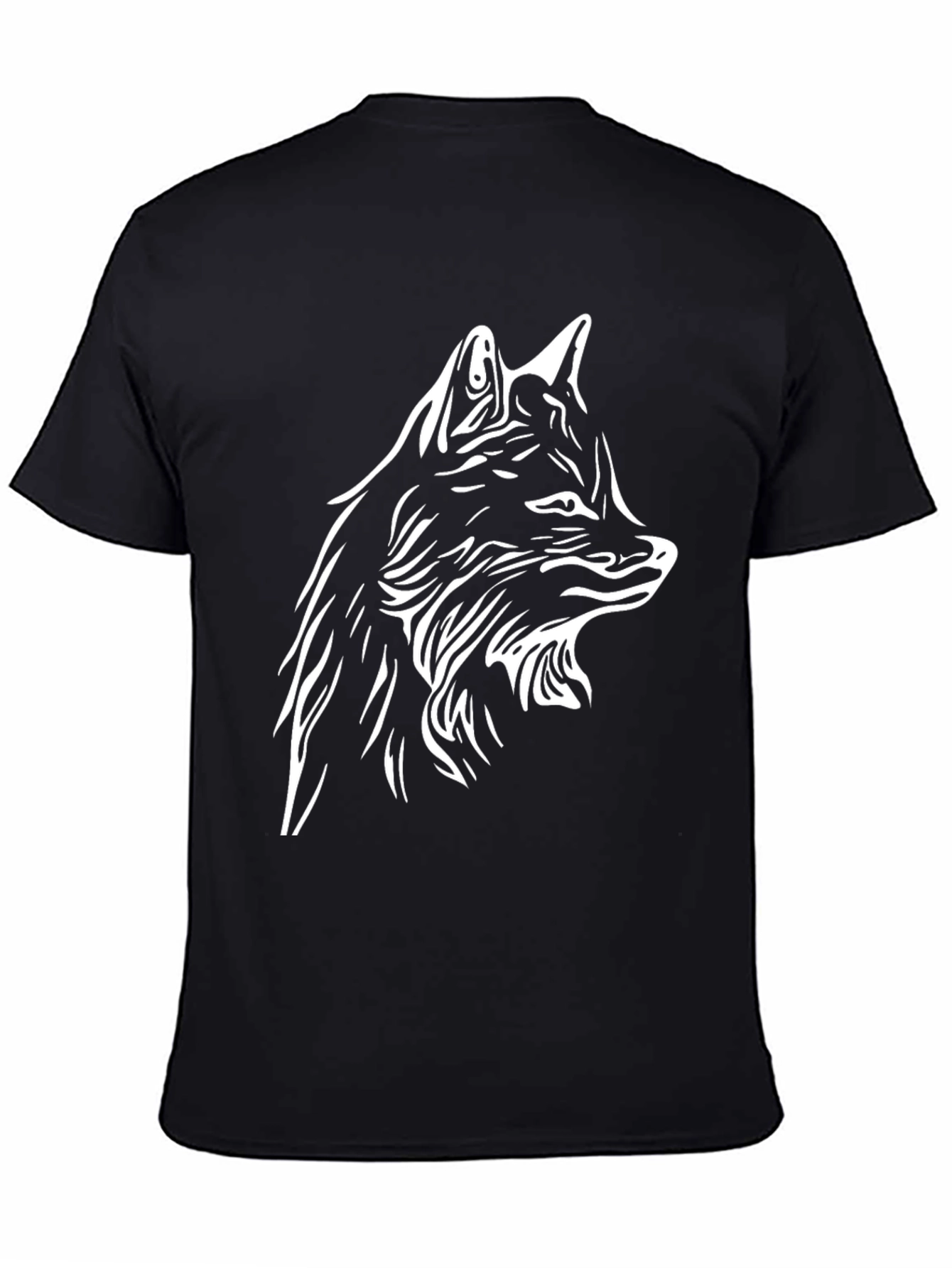 Wolf Graphic Black T-Shirt - Stylish Mens Tee