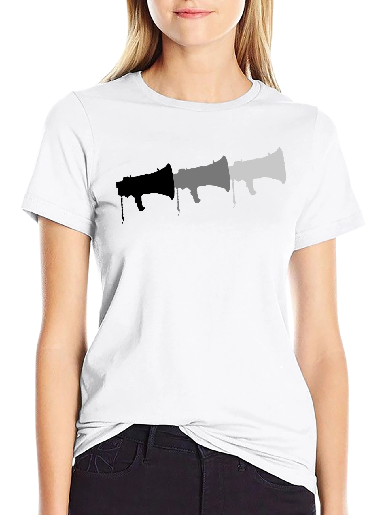 Graphic Megaphone T-Shirt - Black