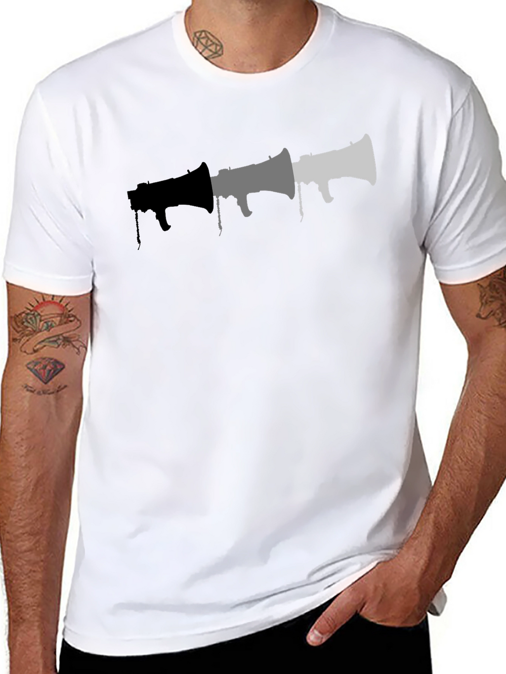 Graphic Megaphone T-Shirt - Black
