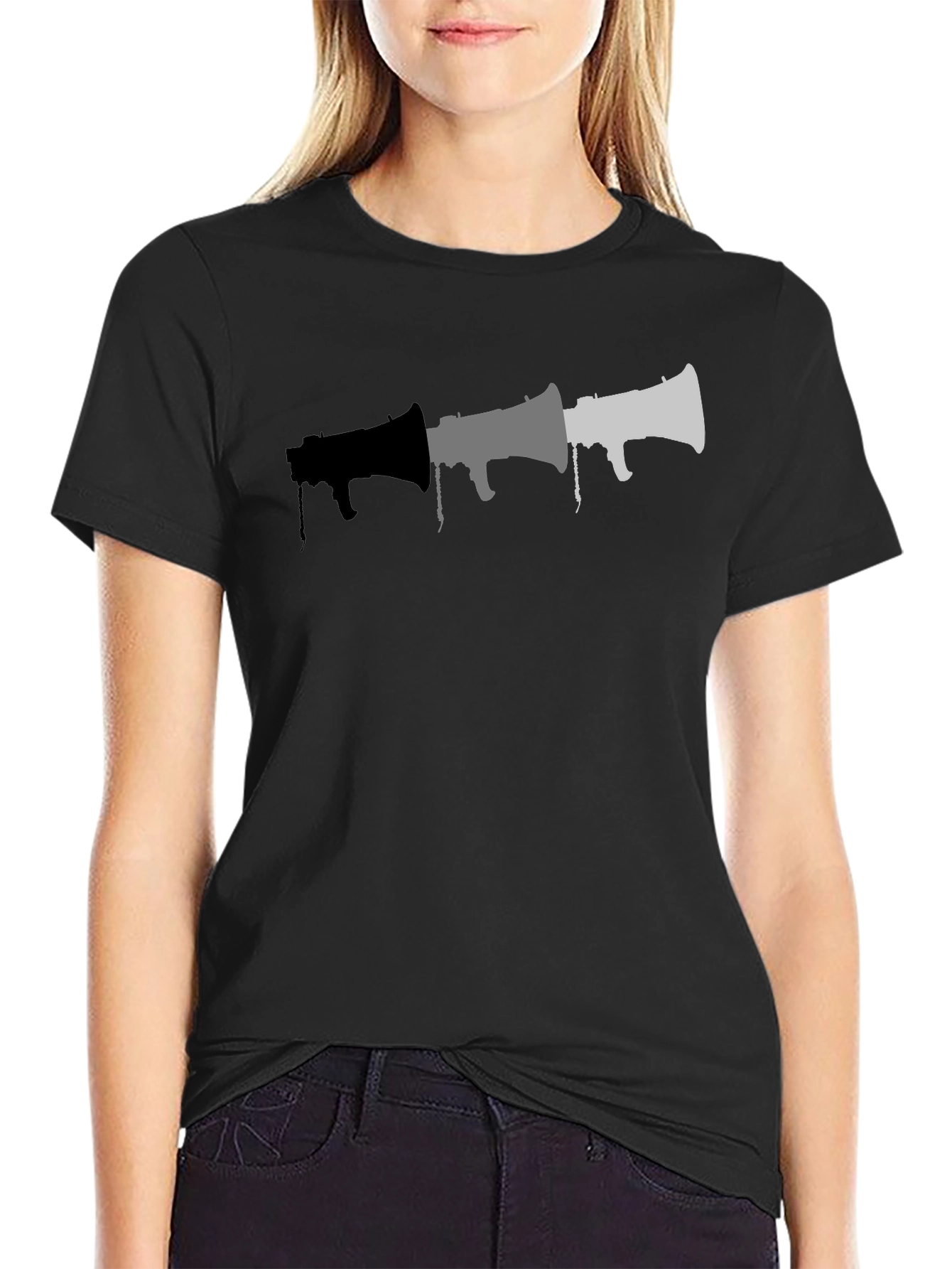 Graphic Megaphone T-Shirt - Black