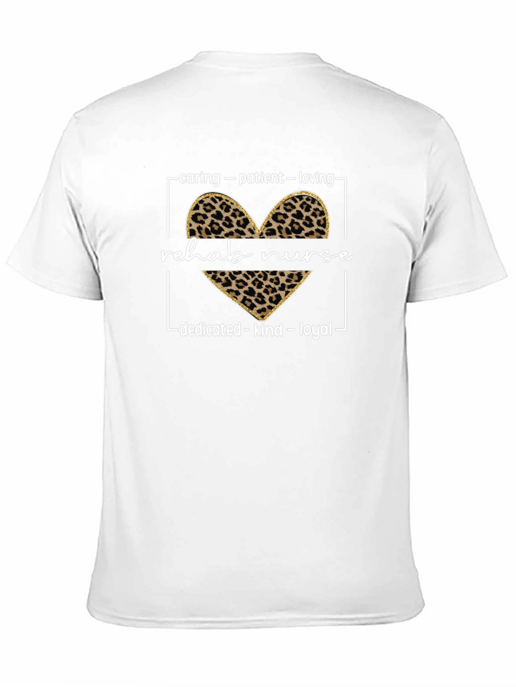 Rehab Nurse Leopard Heart Graphic T-Shirt