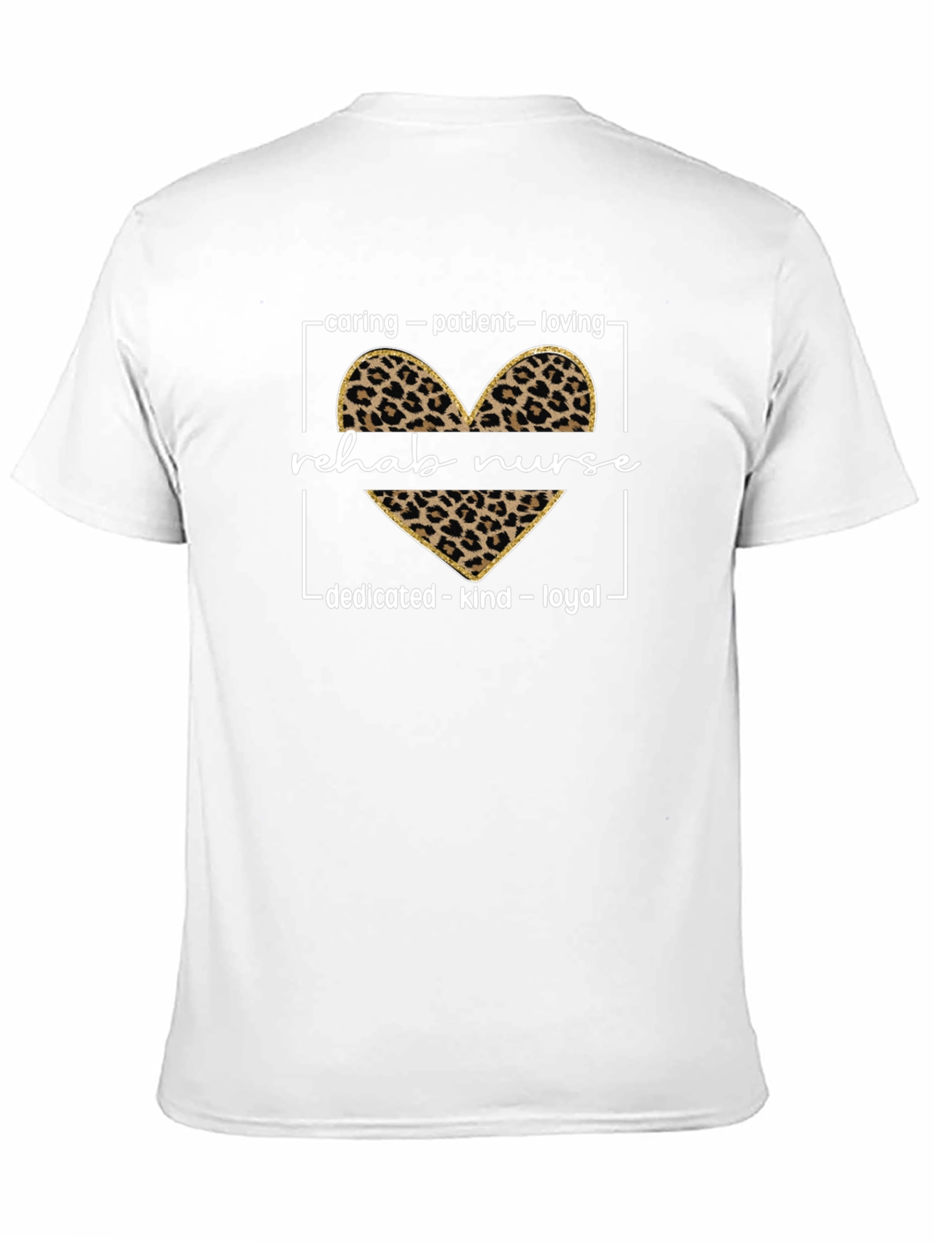 Rehab Nurse Leopard Heart Graphic T-Shirt