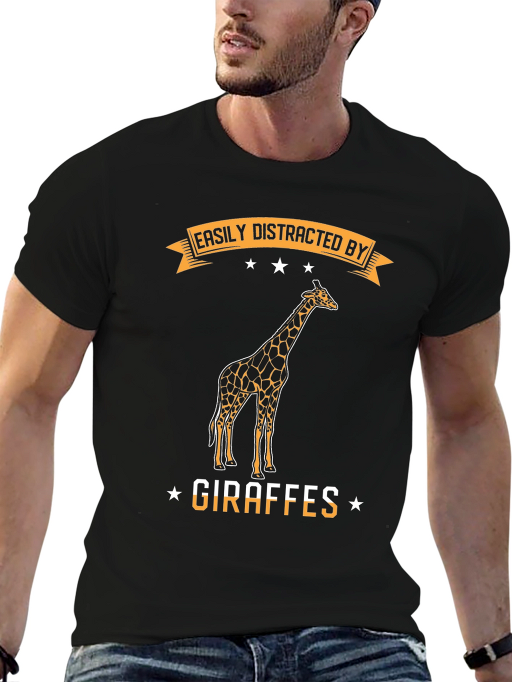 Easily Distracted By Giraffes Graphic T-Shirt