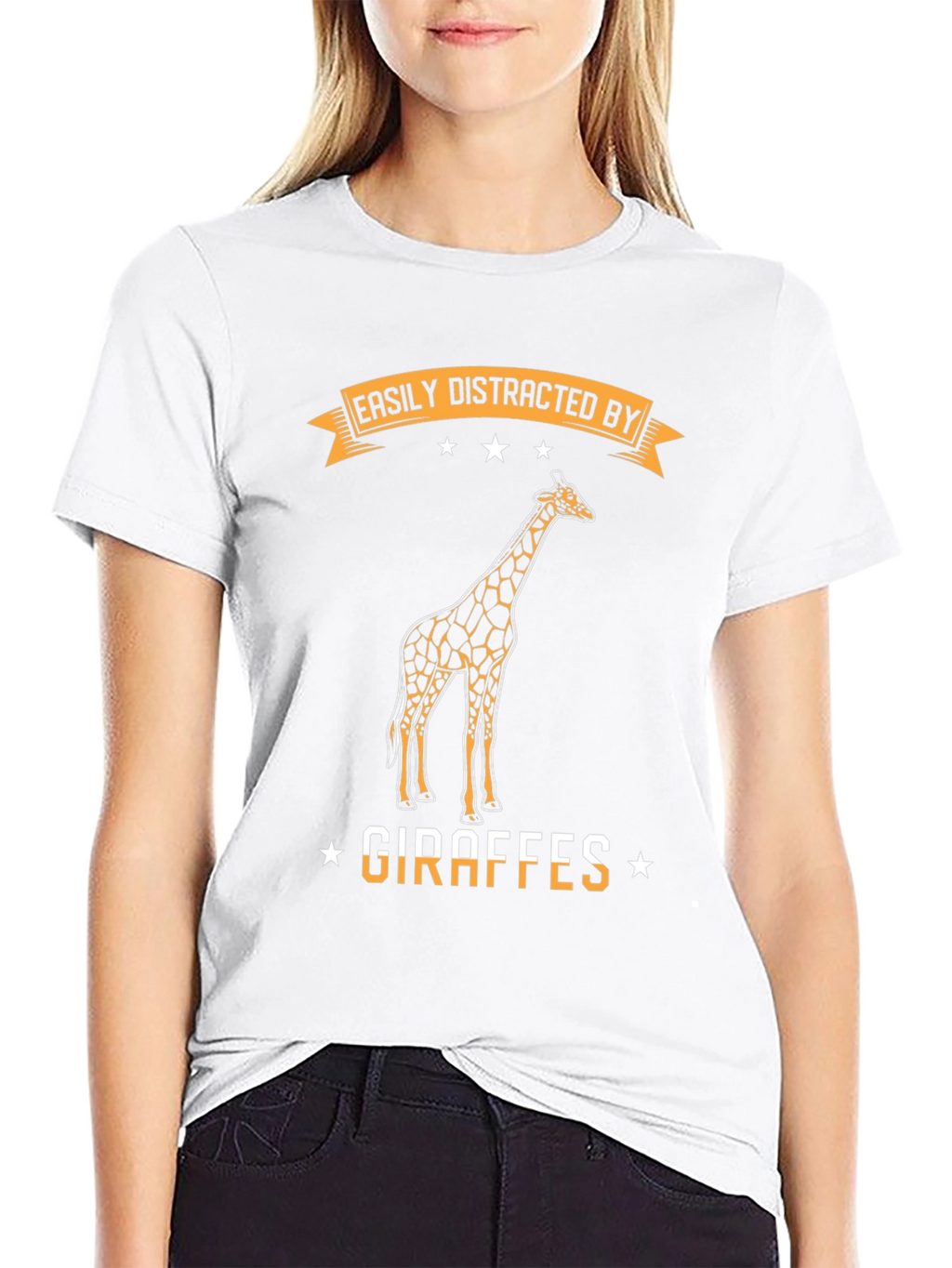 Easily Distracted By Giraffes Graphic T-Shirt