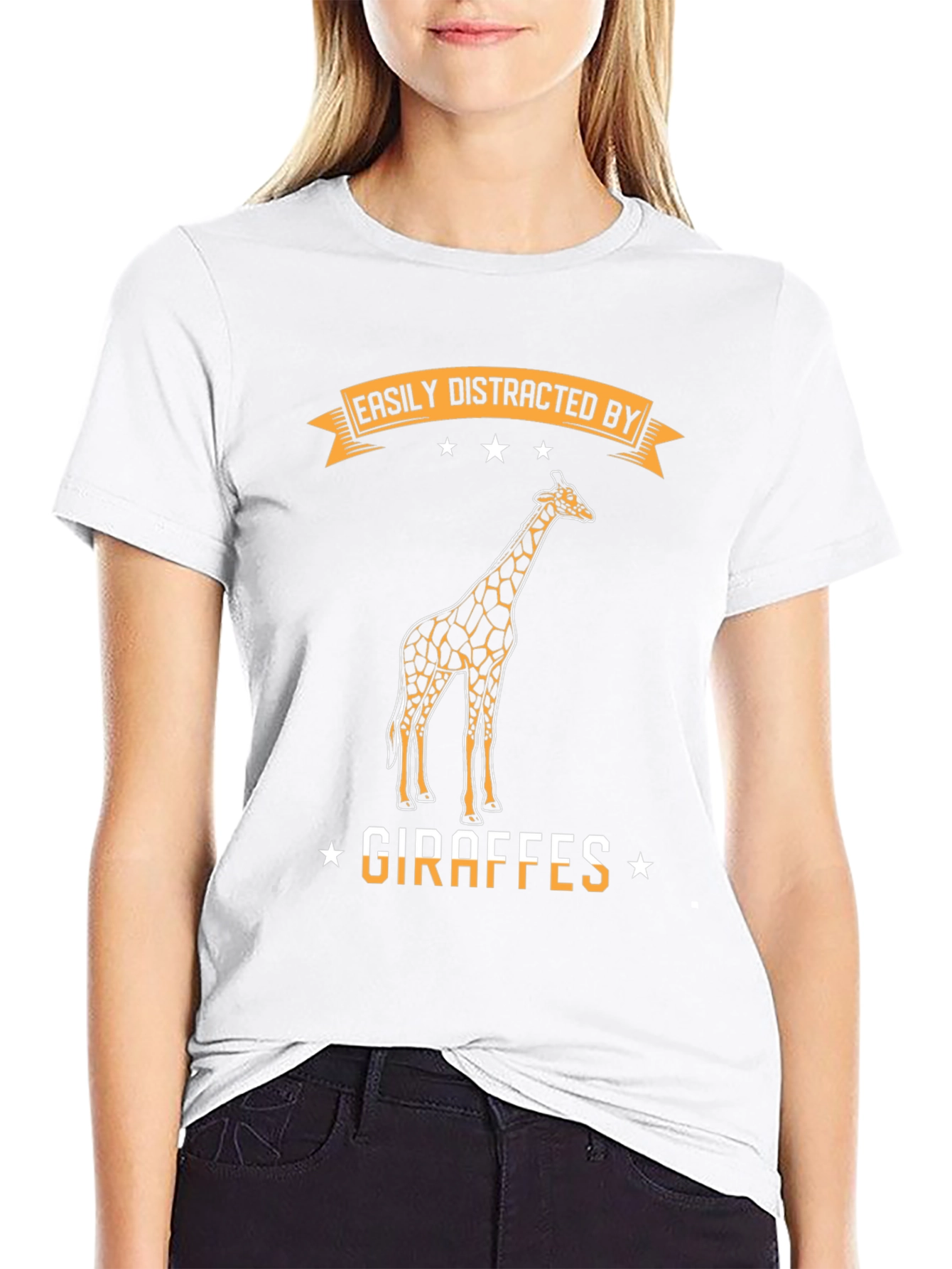 Easily Distracted By Giraffes Graphic T-Shirt